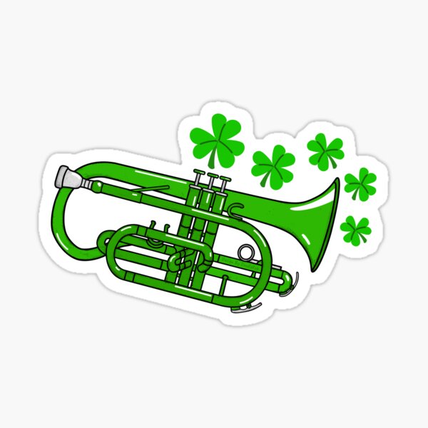"St Patrick's Day Teacher Brass Player" Sticker for Sale by doodlerob Redbubble