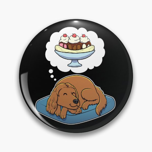 Item preview, English Cocker Spaniel dreaming about Banana Splits designed and sold by DoggieDelights.