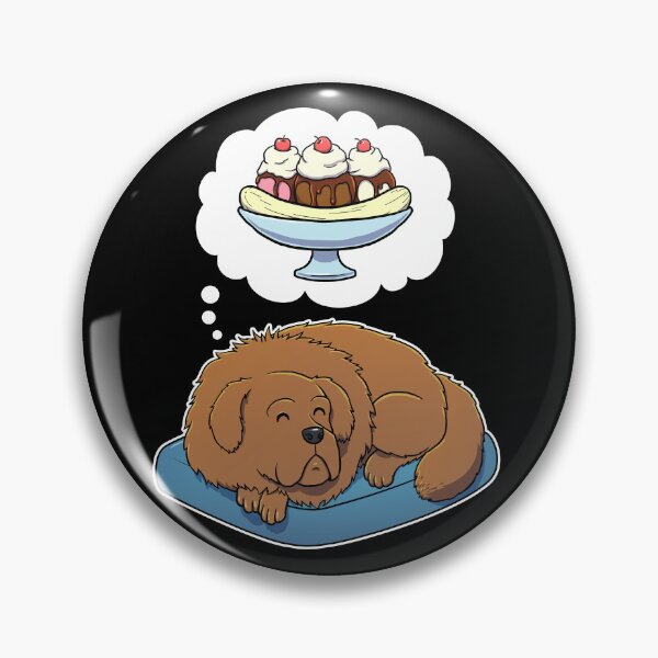 Item preview, Tibetan Mastiff dreaming about Banana Splits designed and sold by DoggieDelights.