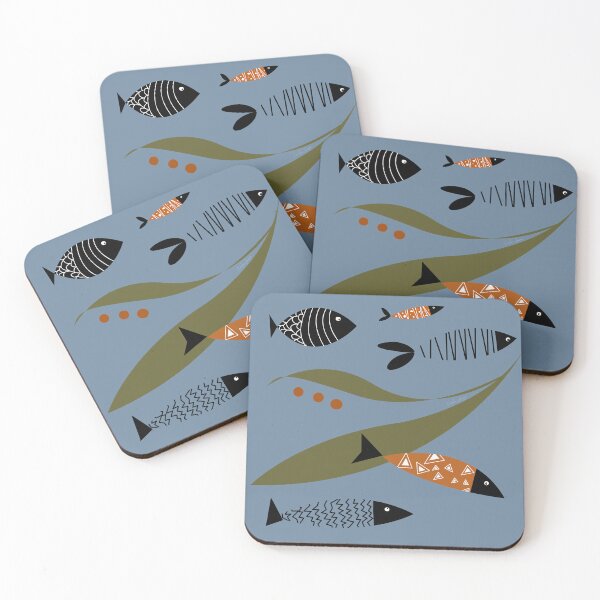 Item preview, Retro 50’s ocean scene for wild open water swimmers, deep sea divers.  Caroline Laursen Original designed and sold by Caroline Laursen.