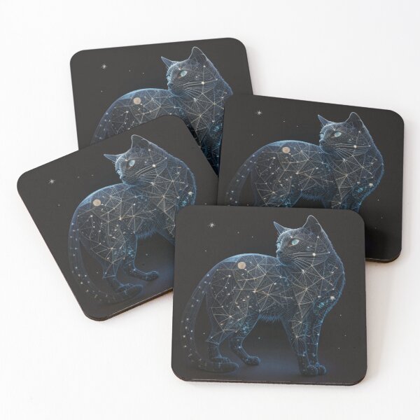 Item preview, Ornate, decorated cats in black and gold designed and sold by simoniff.