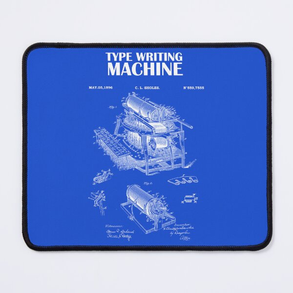 Item preview, type writing machine 1896 vintage patent-Vintage Office Supplies-Blueprint 1896 type writing machine designed and sold by ismdesigner.