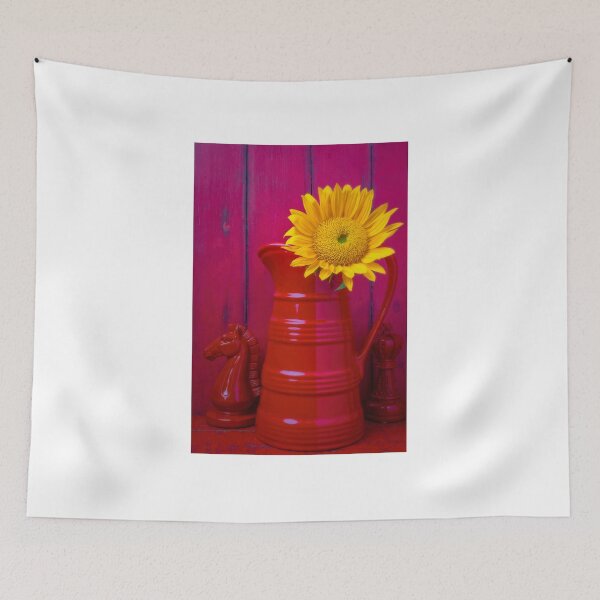 Item preview, Red Pitcher With Sunflower designed and sold by Garry Gay.