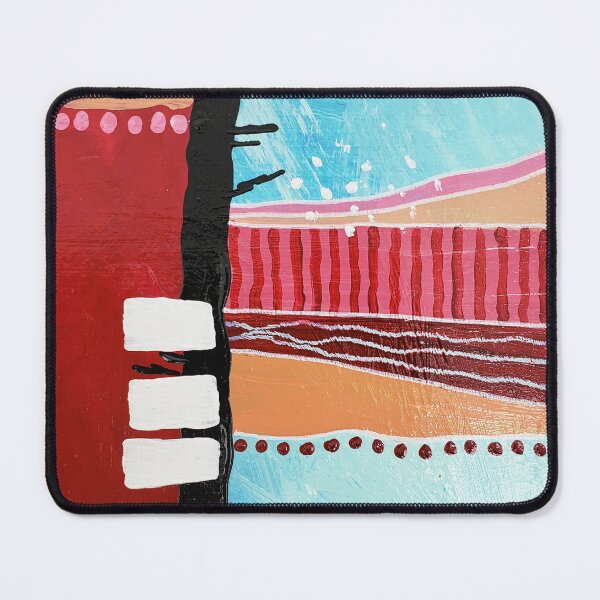 Item preview, BORDER WALL Abstract Painting designed and sold by LynnieLangArt.
