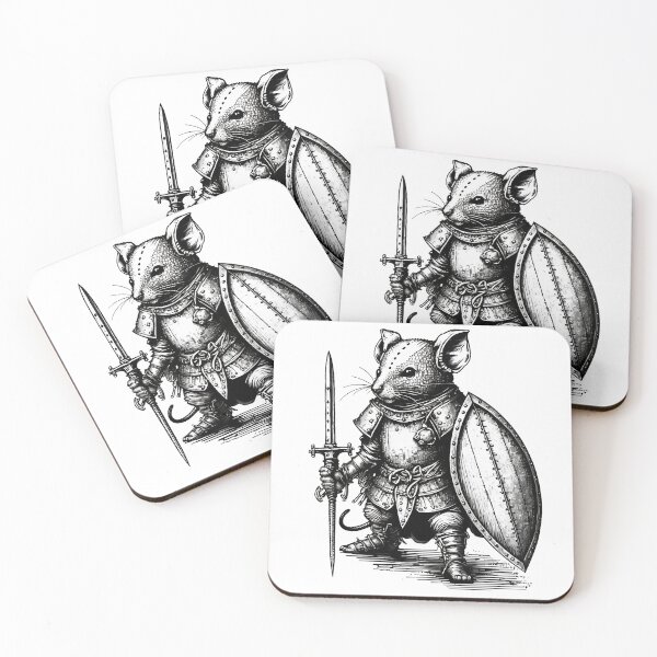 Item preview, War Mouse in Armour with Sword and Shield designed and sold by The-Fox-Hole.