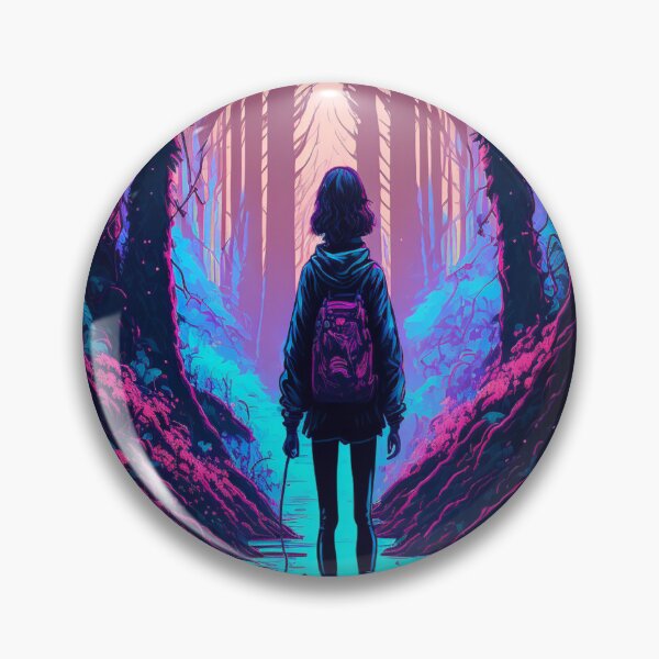 Item preview, Retrowave/Lofi girl in a fairy forest  designed and sold by Hestilyass.