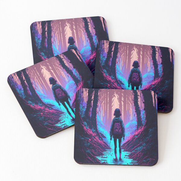 Item preview, Retrowave/Lofi girl in a fairy forest  designed and sold by Hestilyass.