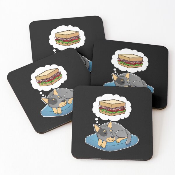 Item preview, Australian Cattle Dog dreaming about a BLT Sandwich designed and sold by DoggieDelights.
