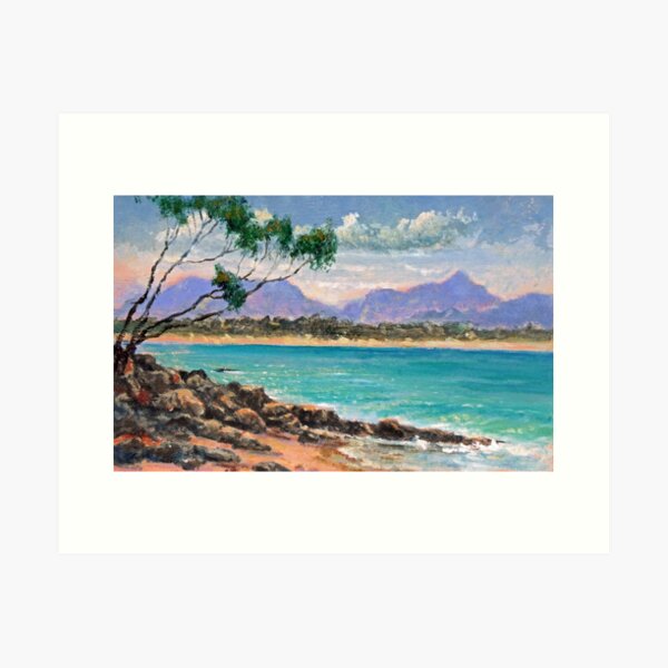 Looking North from Wategos Beach, Byron Bay Art Print