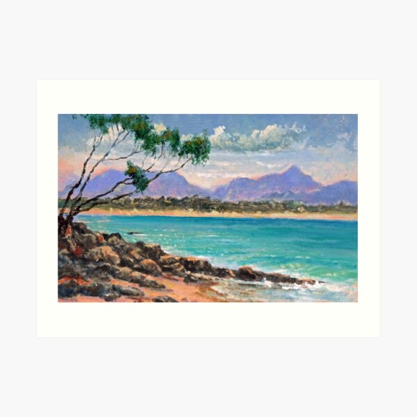 Looking North from Wategos Beach, Byron Bay Art Print
