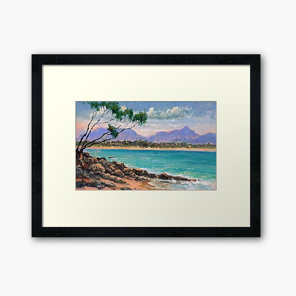 Looking North from Wategos Beach, Byron Bay Framed Art Print
