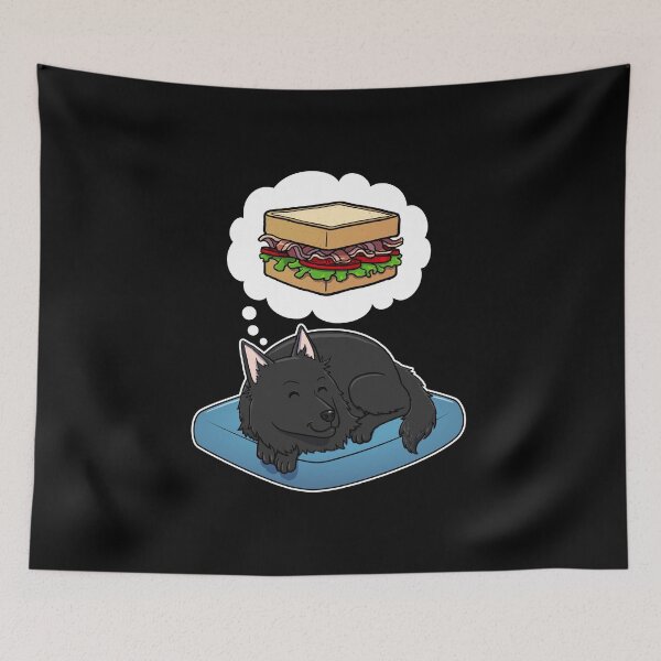 Item preview, Belgian Sheepdog dreaming about a BLT Sandwich designed and sold by DoggieDelights.