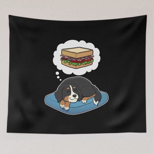 Item preview, Bernese Mountain Dog dreaming about a BLT Sandwich designed and sold by DoggieDelights.