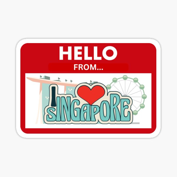 Pegatina «hola desde singapur» de shopitravel | Redbubble