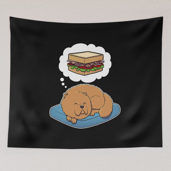 Aperçu de l'œuvre Chow Chow rêvant d'un sandwich BLT créée et vendue par DoggieDelights.