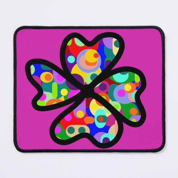Item preview, Colorful four leaf clover - pink background designed and sold by AlinaSCorner.
