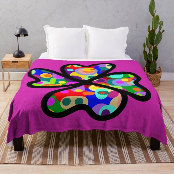 Item preview, Colorful four leaf clover - pink background designed and sold by AlinaSCorner.