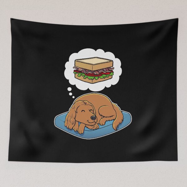 Item preview, English Cocker Spaniel dreaming about a BLT Sandwich designed and sold by DoggieDelights.
