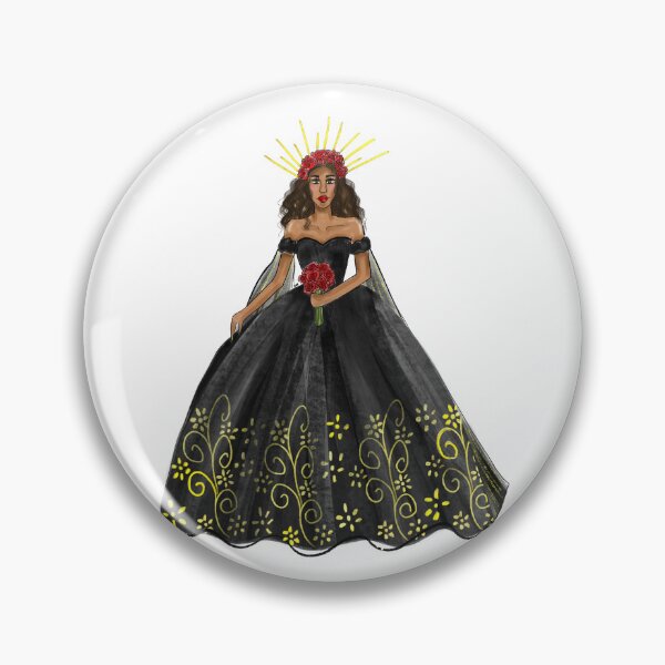 Artikelvorschau, Schwarz-goldenes Quinceañera-Kleid Modeillustration - Sweet 15 entworfen und verkauft von SMillustrations.