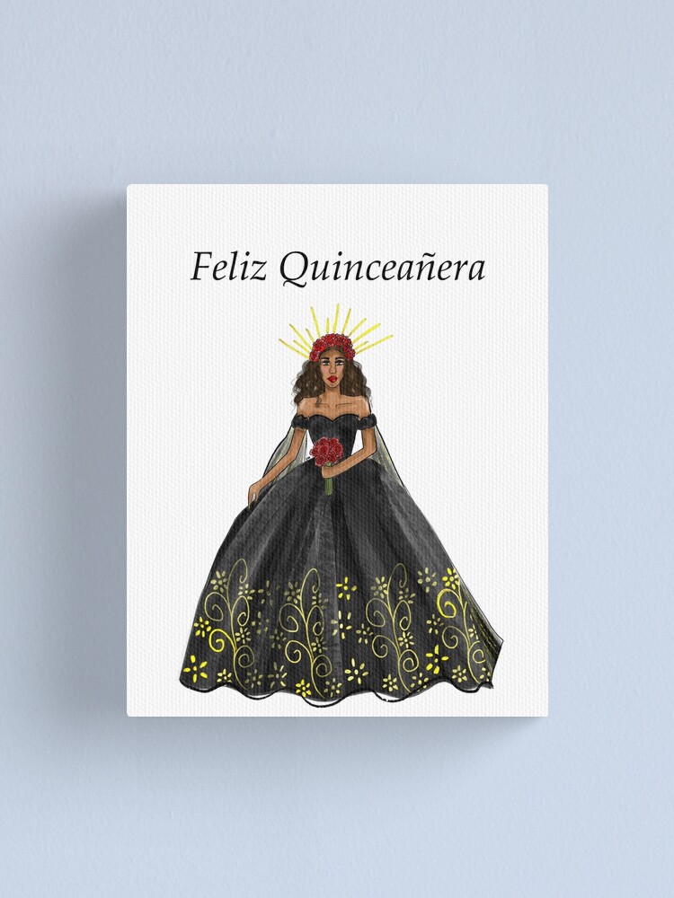 Black and Gold Quinceaera Dress Fashion Illustration - Sweet 15" Canvas Print for Sale by SMillustrations | Redbubble Black and Gold Quinceaera Dress Fashion Illustration - Sweet 15" Canvas Print for Sale by SMillustrations | Redbubble