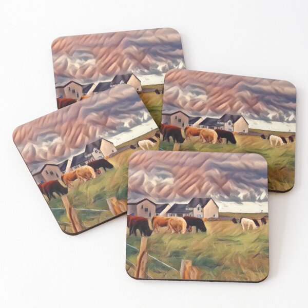 Item preview, Cows grazing in their farm pasture designed and sold by FarmsteadAcers.