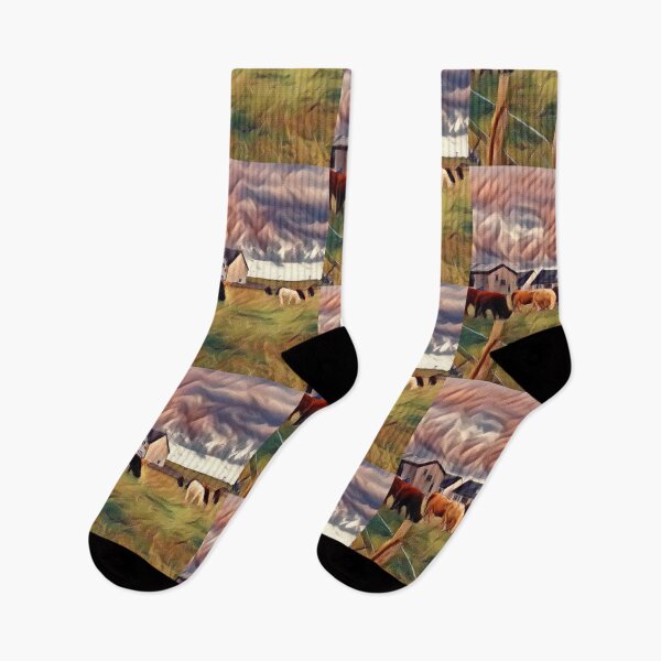 Item preview, Cows grazing in their farm pasture designed and sold by FarmsteadAcers.