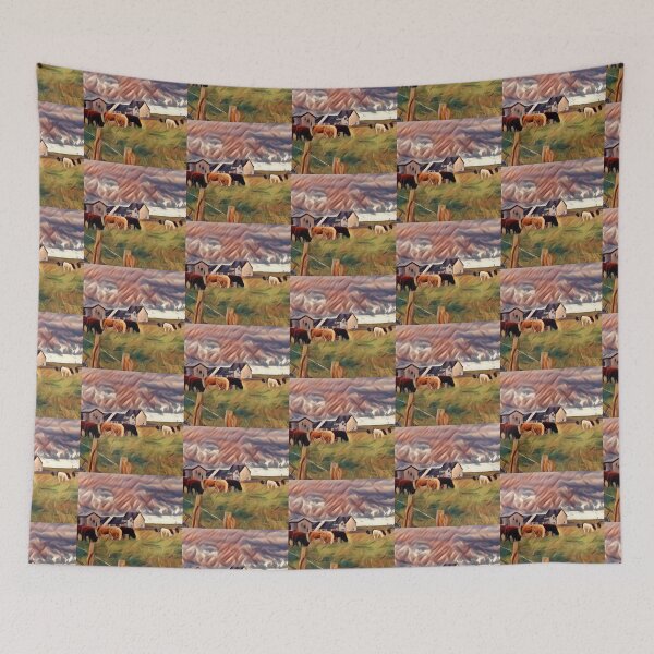 Item preview, Cows grazing in their farm pasture designed and sold by FarmsteadAcers.