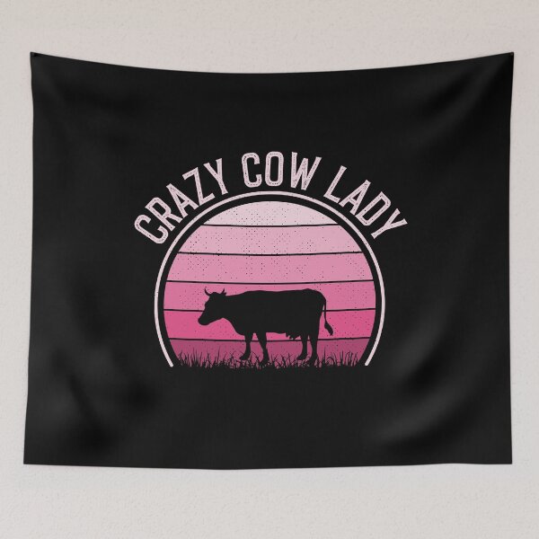 Item preview, Crazy Cow Lady - Retro Vintage Funny Cow Lovers Gift designed and sold by Creative Angel.