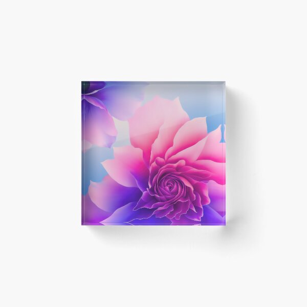 Item preview, Pink and blue rose flower designed and sold by HappyBlackMoona.