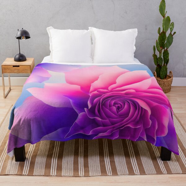 Item preview, Pink and blue rose flower designed and sold by HappyBlackMoona.