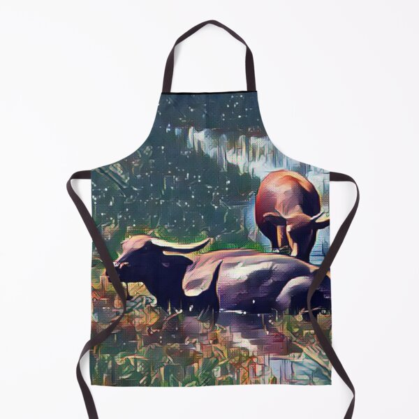 Item preview, A couple of cows enjoying a dip in the water designed and sold by FarmsteadAcers.