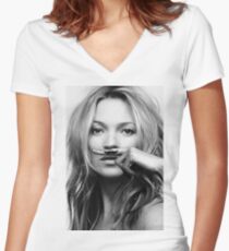 Kate Moss - Life is a joke fashion print Women's Fitted V-Neck T-Shirt