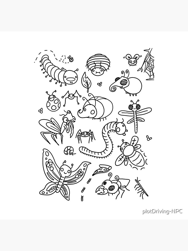 Thumbnail 3 of 3, Pin, Bugz Coloring Page designed and sold by plotDriving-NPC.