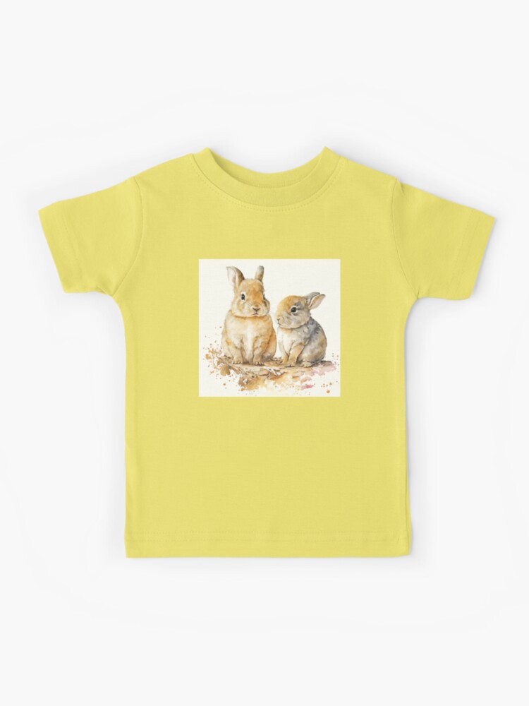 Watercolor Hares, Two Cute Baby Bunnies, Couple of Rabbits, Leverets Kids  T-Shirt for Sale by MoonFoxDesign