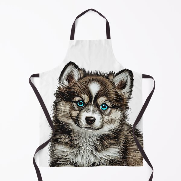 Item preview, Cute blue-eyed Pomsky/Mini Husky Puppy digital art drawing for printables designed and sold by BHC-P.