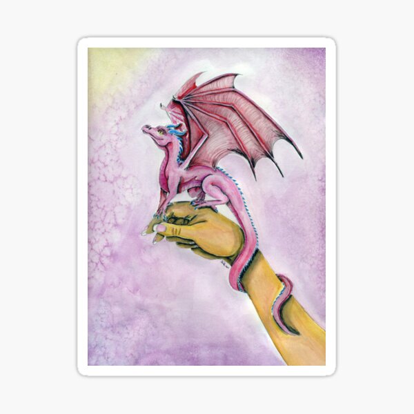 Pink pet dragon Sticker