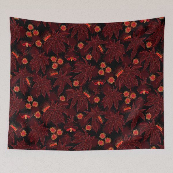 Item preview, ricinus and moths - dark red designed and sold by kobyakov.