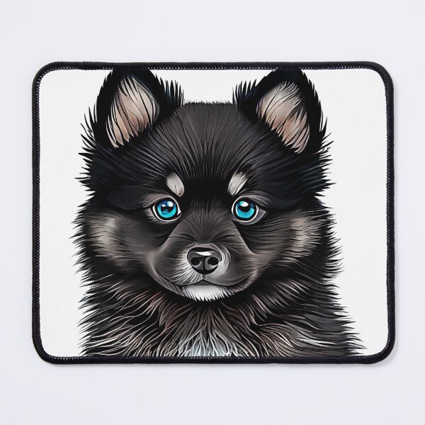 Item preview, Cute blue-eyed Pomsky/Mini Husky Puppy digital art drawing for printables designed and sold by BHC-P.