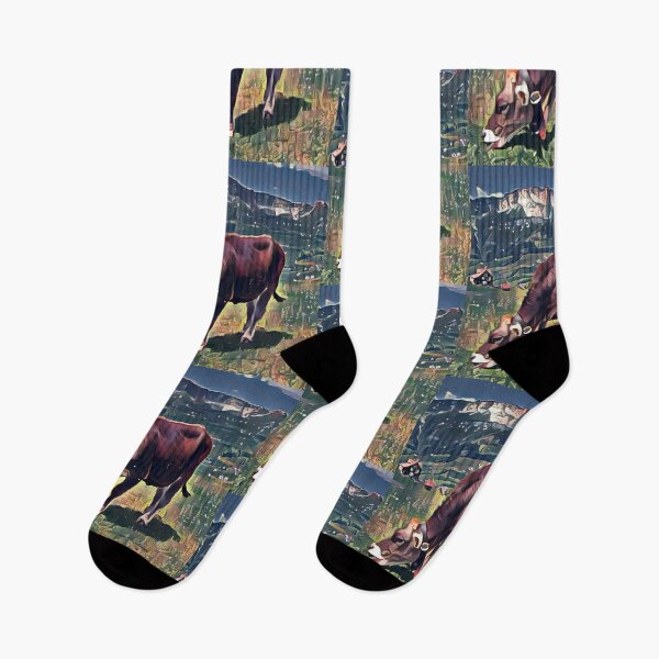 Item preview, Brown Cow grazing in the pasture at night designed and sold by FarmsteadAcers.