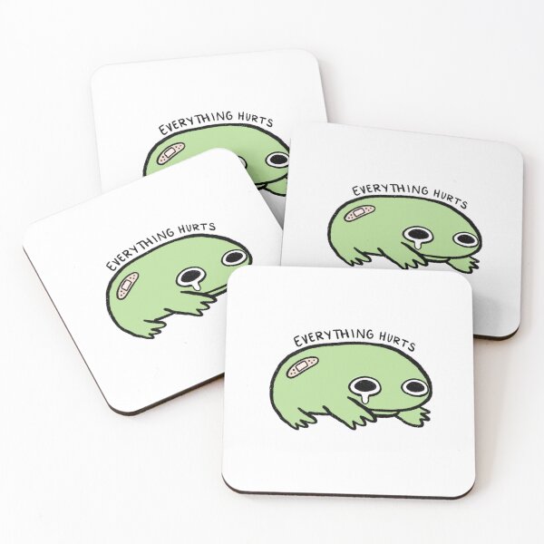 Item preview, Everything Hurts | Crying Green Frog with Bandage designed and sold by iristocat.