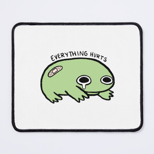 Item preview, Everything Hurts | Crying Green Frog with Bandage designed and sold by iristocat.