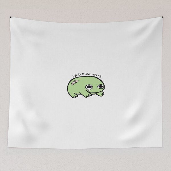 Item preview, Everything Hurts | Crying Green Frog with Bandage designed and sold by iristocat.