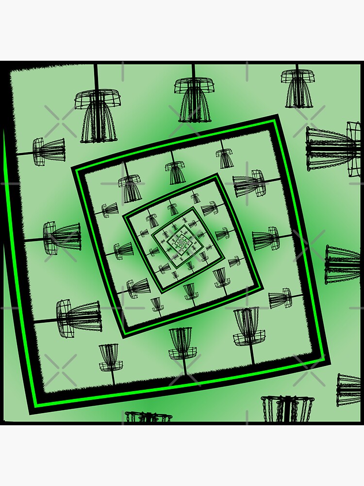 "Spinning Disc Golf Baskets" Sticker for Sale by perkinsdesigns Redbubble