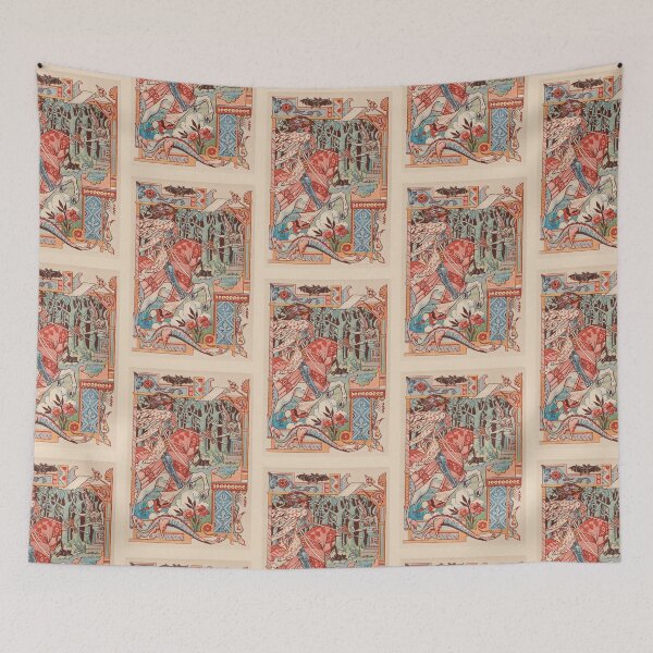 Item preview, Eugene Grasset Knight on his horse pointing his spear against an imp designed and sold by TeeARTHY.