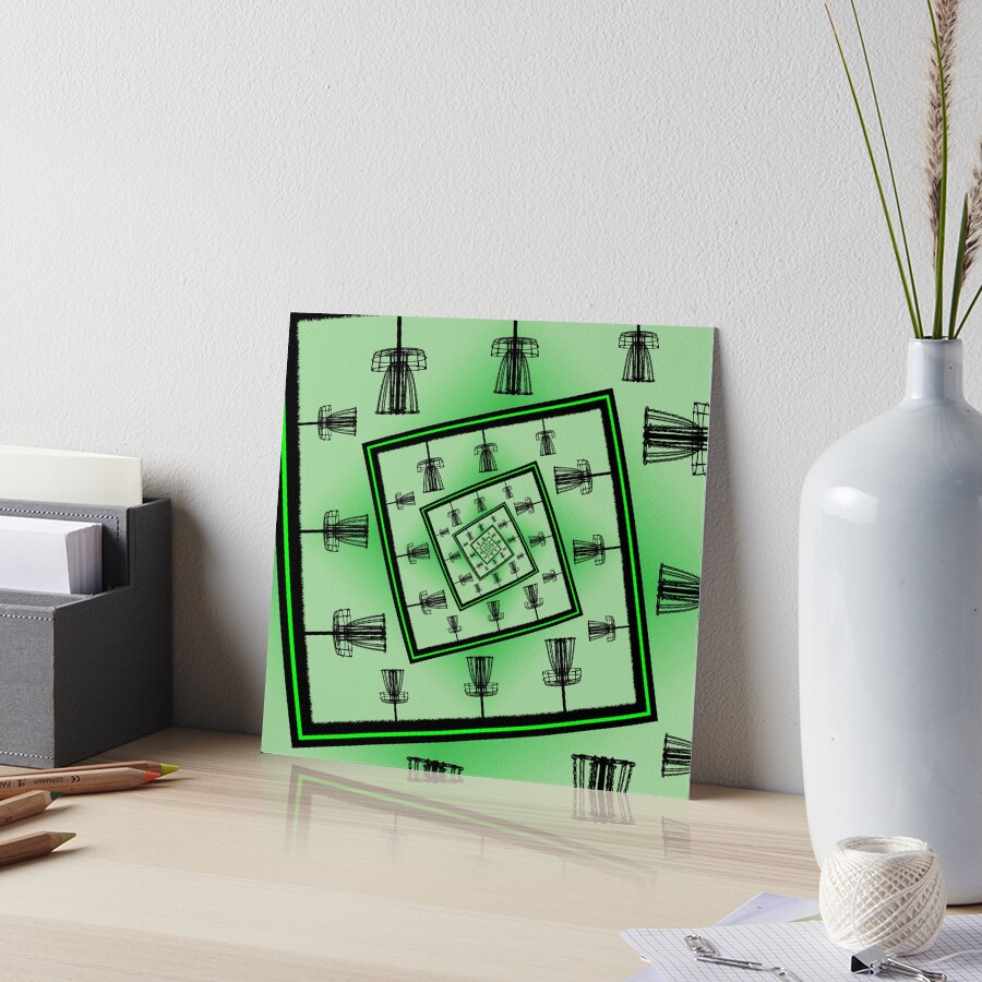 Spinning Disc Golf Baskets Art Board Print