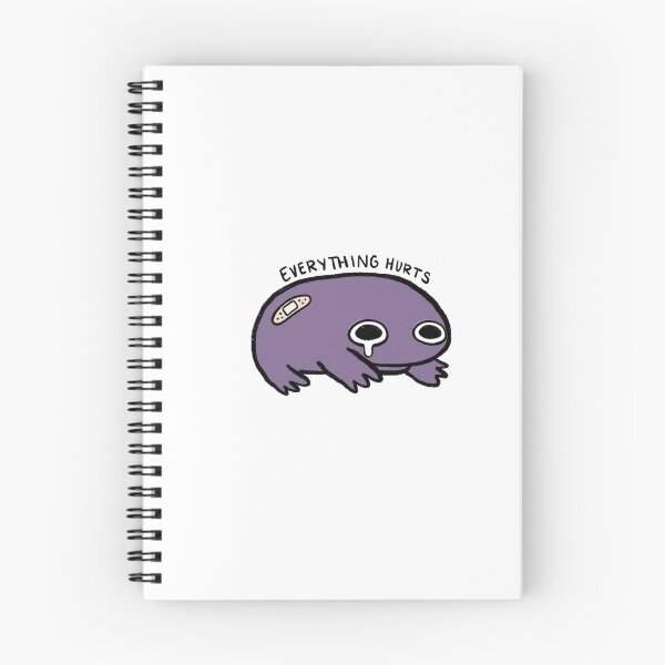 Item preview, Everything Hurts | Crying Eggplant Purple Frog with Bandage designed and sold by iristocat.