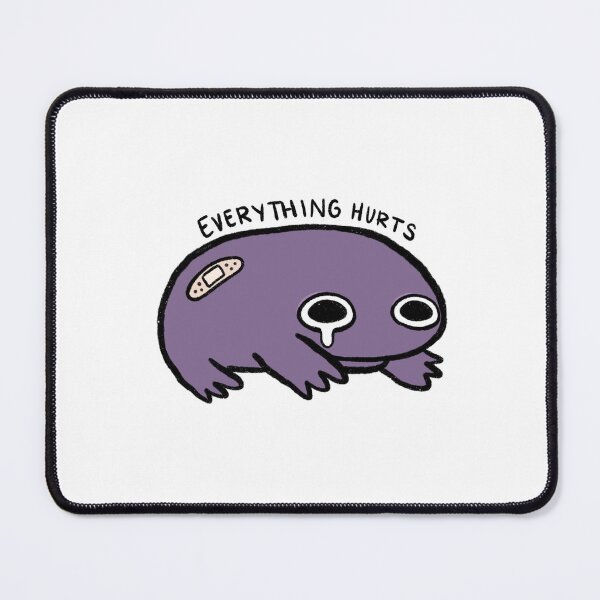 Item preview, Everything Hurts | Crying Eggplant Purple Frog with Bandage designed and sold by iristocat.