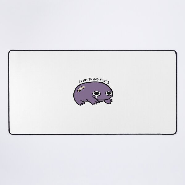 Item preview, Everything Hurts | Crying Eggplant Purple Frog with Bandage designed and sold by iristocat.