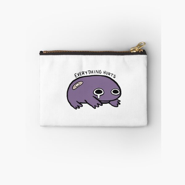 Item preview, Everything Hurts | Crying Eggplant Purple Frog with Bandage designed and sold by iristocat.