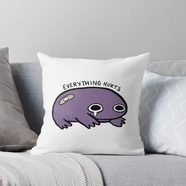 Item preview, Everything Hurts | Crying Eggplant Purple Frog with Bandage designed and sold by iristocat.